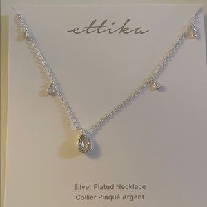 Ettika Silver Plated Necklace with Teardrop Pendants